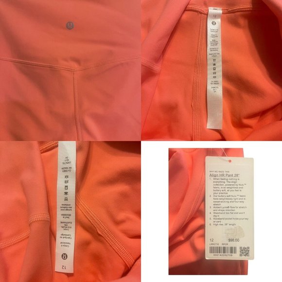 Lululemon Align HR Pant 28" Size 12 Raspberry Cream RPCR Nulu LW5CTIS Athletic - Picture 11 of 11